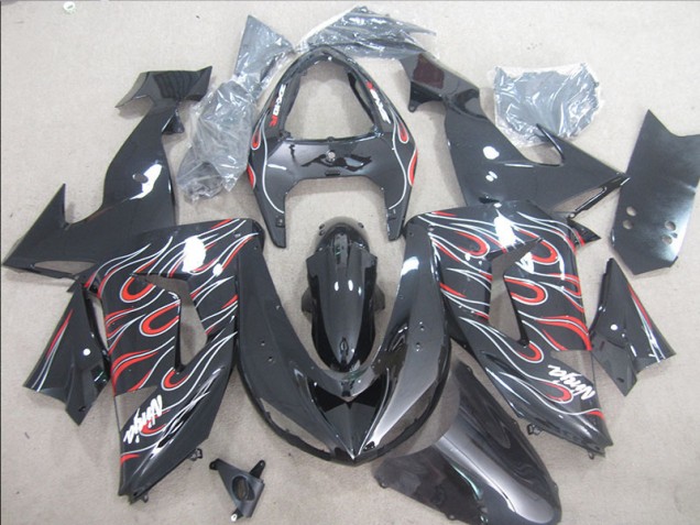 Nero Rosso Bianco Fiamma Ninja Carene ZX10R 2006-2007 Nero Rosso Bianco Fiamma Ninja Carene ZX10R 2006-2007