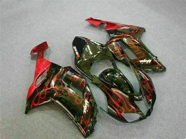 Nero Rosso Fiamma Kit Carenatura ZX6R 2007-2008 Nero Rosso Fiamma Kit Carenatura ZX6R 2007-2008