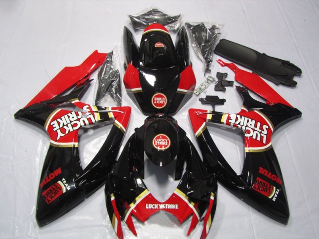 Nero Rosso Lucky Strike Motul Carene GSXR 600 K6 2006-2007 Nero Rosso Lucky Strike Motul Carene GSXR 600 K6 2006-2007
