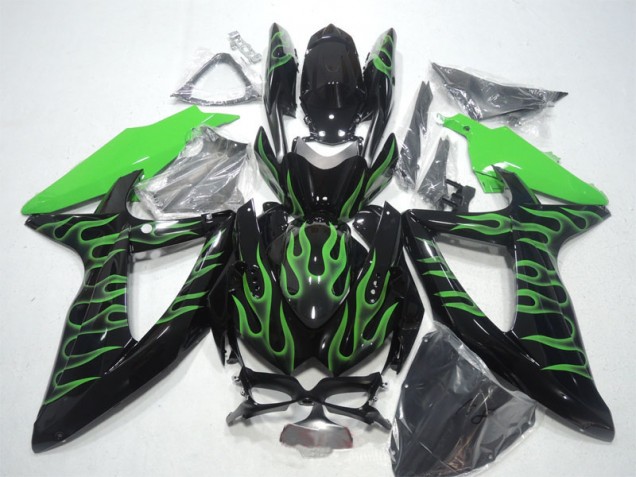 Nero Verde Fiamma Carene GSXR 600 K8 2008-2010 Nero Verde Fiamma Carene GSXR 600 K8 2008-2010