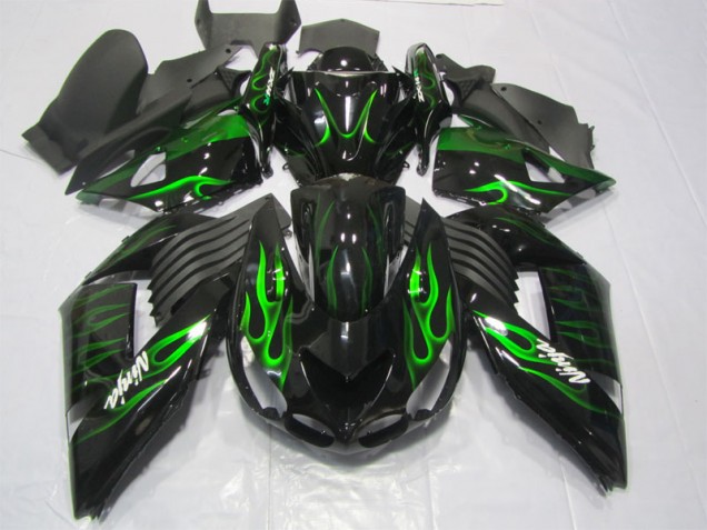 Nero Verde Fiamma Ninja Carene ZX14R ZZR 1400 2006-2011 Nero Verde Fiamma Ninja Carene ZX14R ZZR 1400 2006-2011