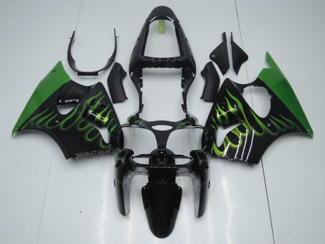 Nero con Verde Fiamma Carene ZX6R 2000-2002 Nero con Verde Fiamma Carene ZX6R 2000-2002