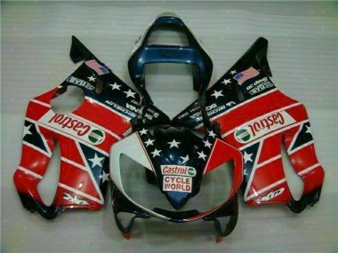 Rosso Bianco Blu Castrol Cycle World Carene CBR 600 F4i 2001-2003