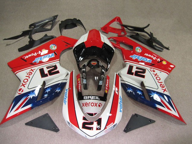 Rosso Bianco Breil Xerox 21 Carene Ducati 1098 2007-2014 Rosso Bianco Breil Xerox 21 Carene Ducati 1098 2007-2014