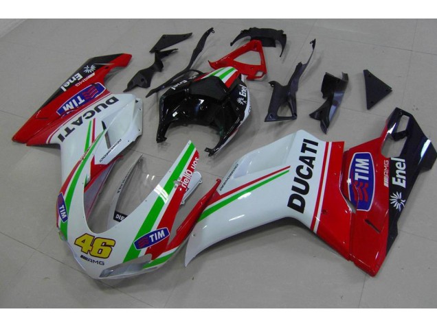 Rosso Bianco Giallo 46 Carene Ducati 848 1098 1198 2007-2014 Rosso Bianco Giallo 46 Carene Ducati 848 1098 1198 2007-2014