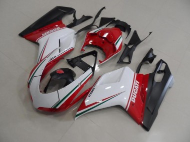 Rosso Bianco Kit Carenatura Iniezione Ducati 848 1098 1198 2007-2014