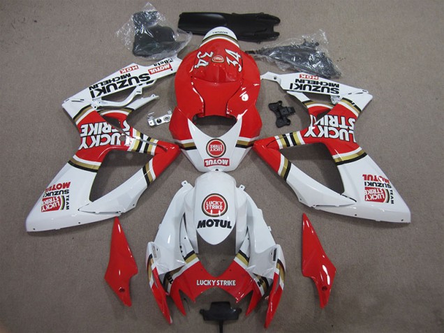 Rosso Bianco Lucky Strike Motul Carene GSXR 600 K6 2006-2007 Rosso Bianco Lucky Strike Motul Carene GSXR 600 K6 2006-2007
