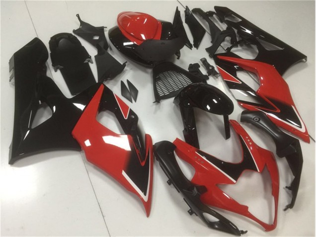 Rosso Nero ABS Plastica & Carene GSXR 1000 K5 2005-2006 Rosso Nero ABS Plastica & Carene GSXR 1000 K5 2005-2006