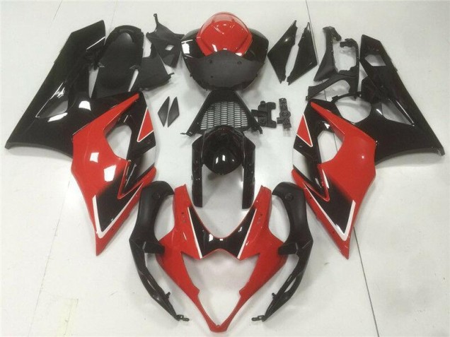 Rosso Nero ABS Plastica & Carene GSXR 1000 K5 2005-2006 Rosso Nero ABS Plastica & Carene GSXR 1000 K5 2005-2006