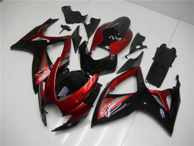 Rosso Nero Kit Carenatura Iniezione GSXR 600 / 750 K6 2006-2007 Rosso Nero Kit Carenatura Iniezione GSXR 600 / 750 K6 2006-2007
