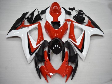 Rosso Nero Kits Carene Completa GSXR 600 / 750 K6 2006-2007