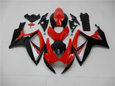 Rosso Nero Kits Carene GSXR 600 / 750 K6 2006-2007