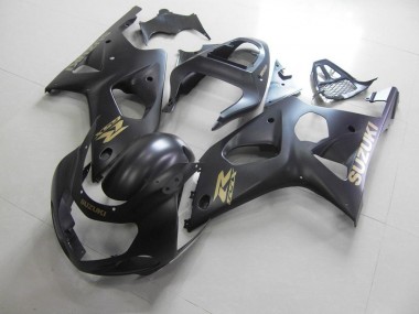 Tutto Nero Opaco con Oro Adesivo Carene GSXR 1000 K1 2000-2002