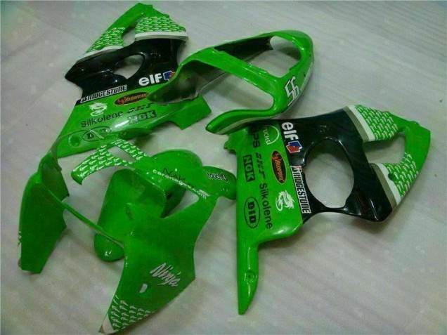 Verde Nero ABS Plastica & Carena ZX6R 2000-2002 Verde Nero ABS Plastica & Carena ZX6R 2000-2002