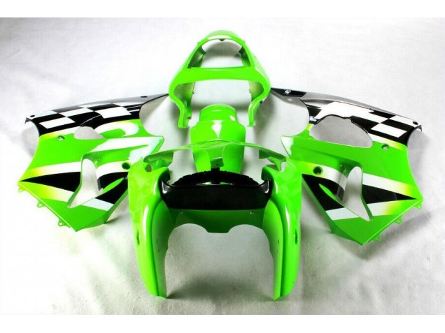 Verde Nero Bianco ABS Kits Carenatura ZX6R 2000-2002 Verde Nero Bianco ABS Kits Carenatura ZX6R 2000-2002
