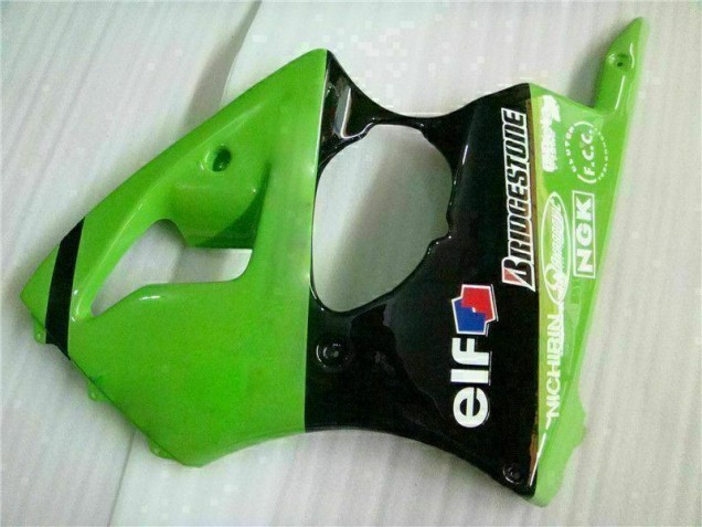 Verde Nero Kit Carenatura Iniezione ZX6R 2000-2002 Verde Nero Kit Carenatura Iniezione ZX6R 2000-2002